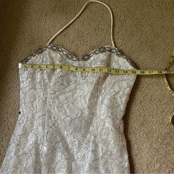 LORALIE Sweetheart Wedding Dress‎ 6 Vintage Embellish Metallic Lace Brocade Slip - Picture 17 of 17